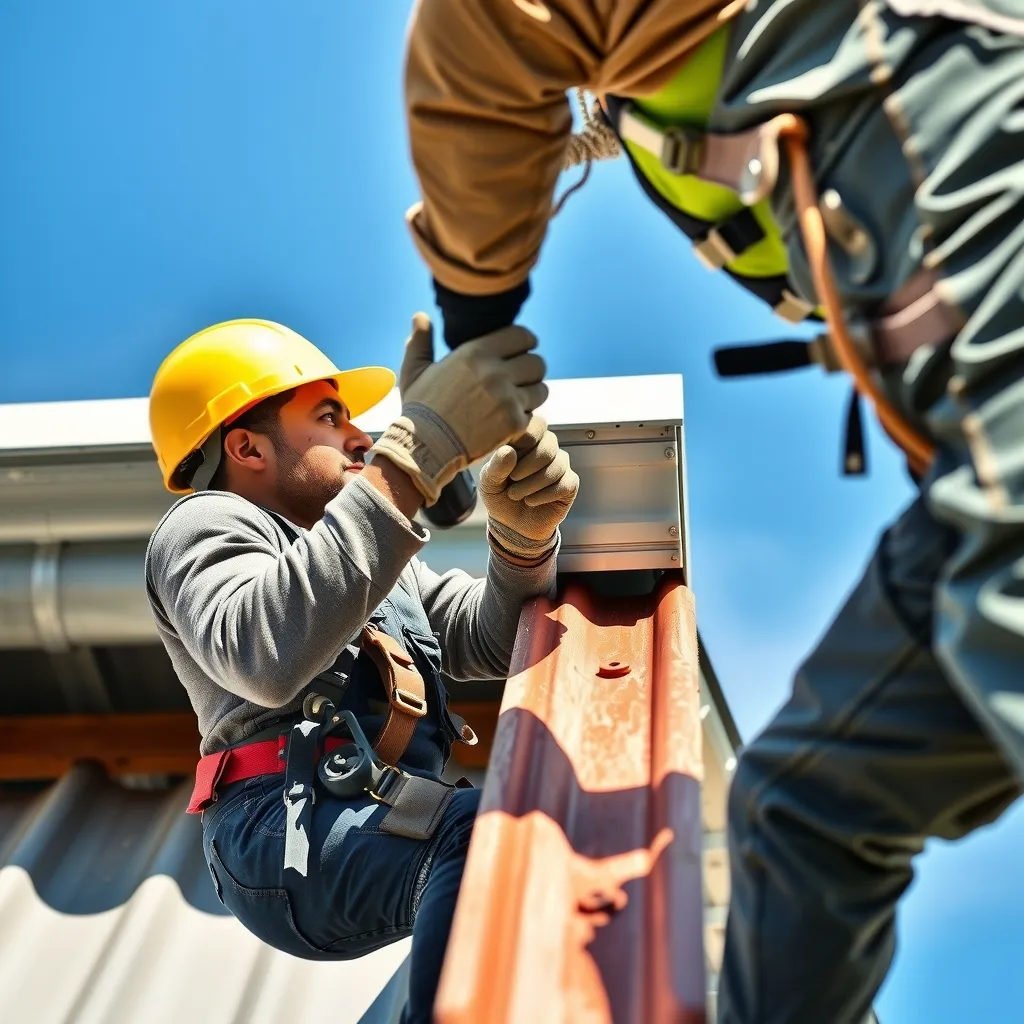 Instalación técnica de traslapo lateral en teja metálica con tornillo fijador y arandela EPDM